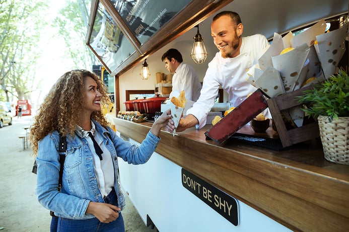 Women at a food truck