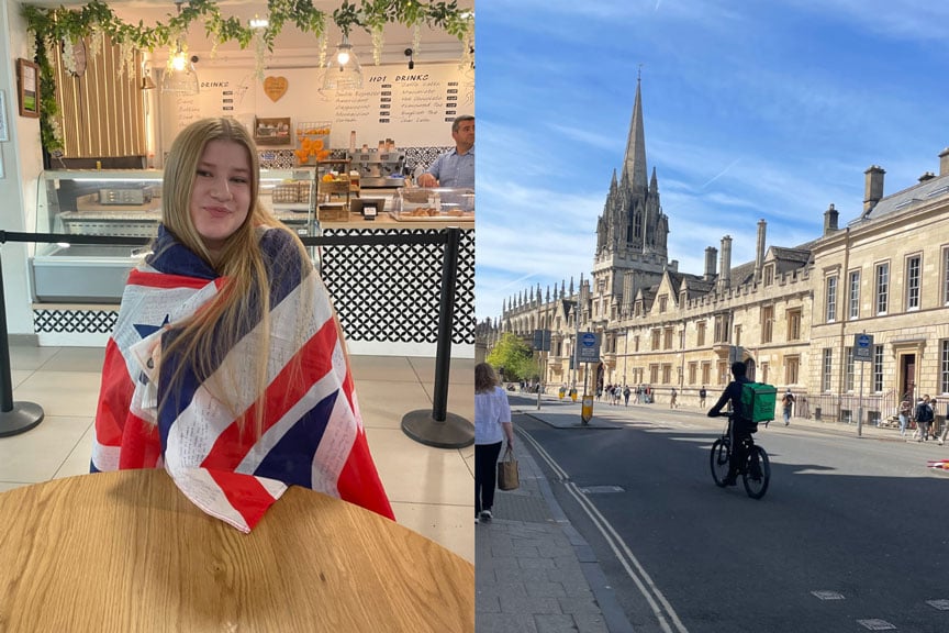 May Wenninger während ihrem SPrachaufenthalt in Oxford EN