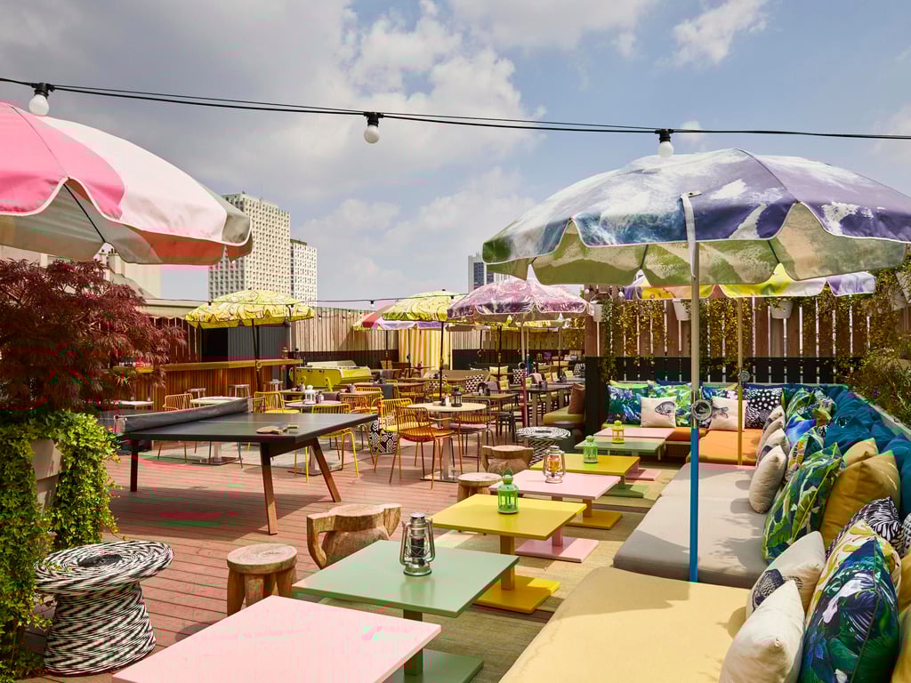 Mama Shelta Paris colorful rooftop terrace