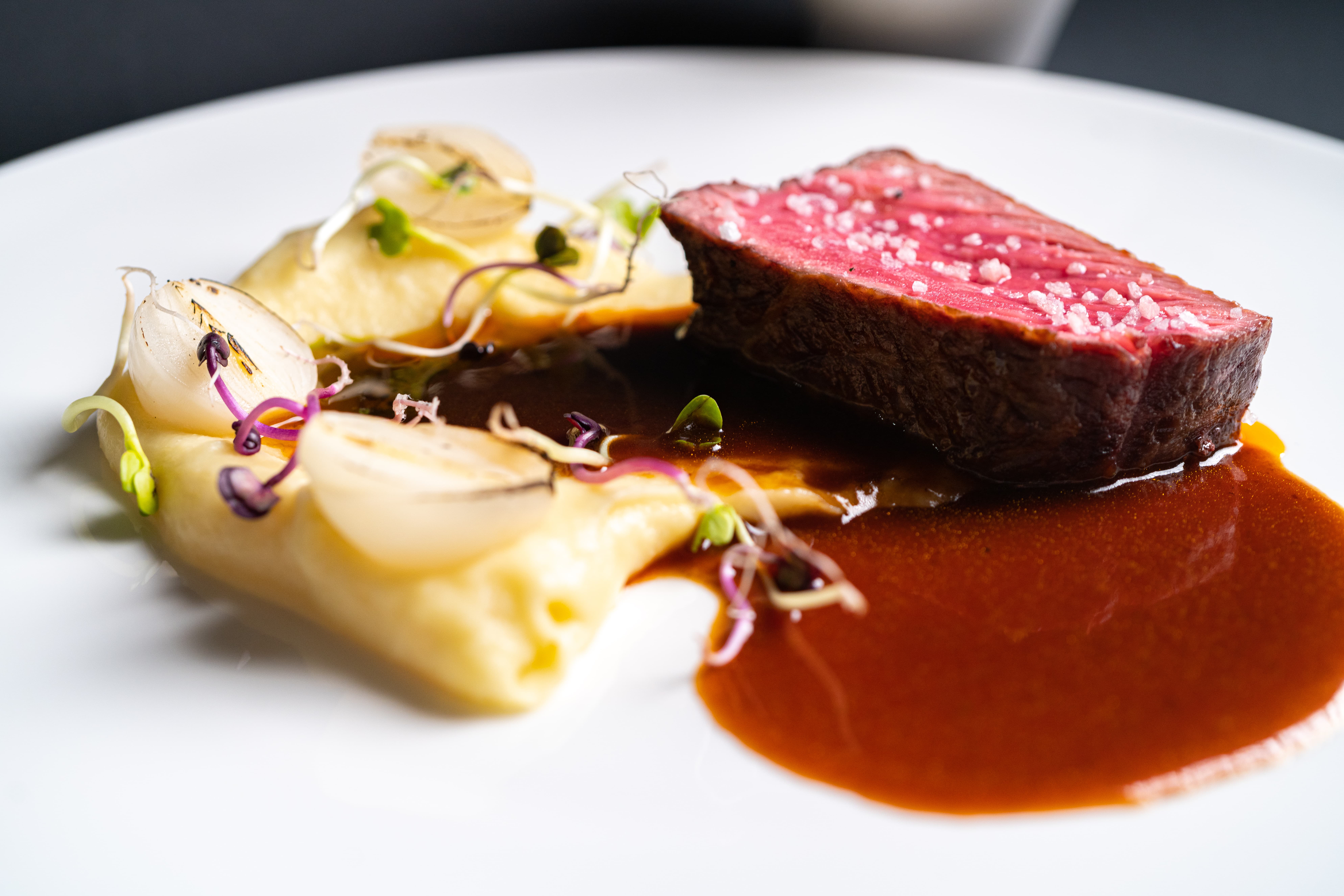 Tender meat dish prepared by EHL students