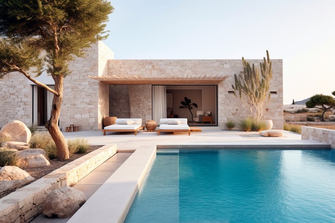 Villa style hotel with pool