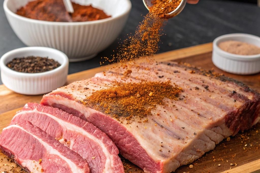 beef brisket with a blend of bbq spices