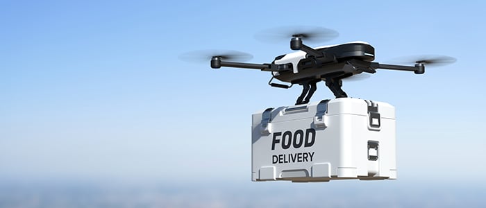 Drone delivers food