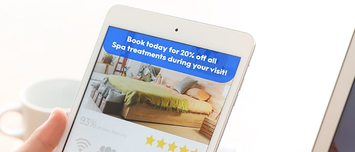 notification about a spa offer if you book a room