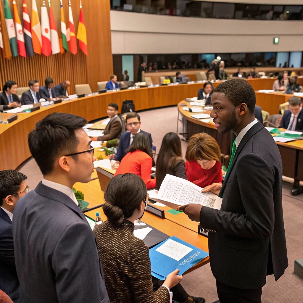 politics students doing a model UN
