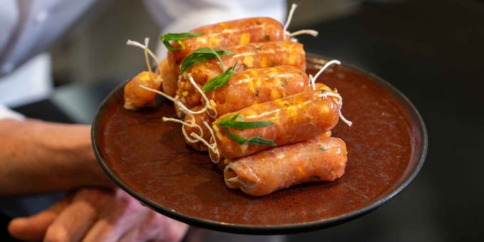 Recipe for poultry sausages with tarragon [by Chef Christian Segui]