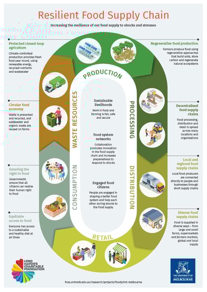 Resilient food supply chain infographic