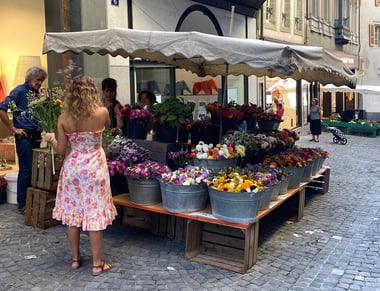 Lausanne center flower market
