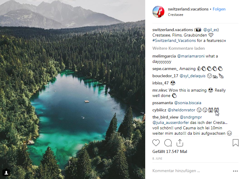 Instagram-Crestasee-Graubunden