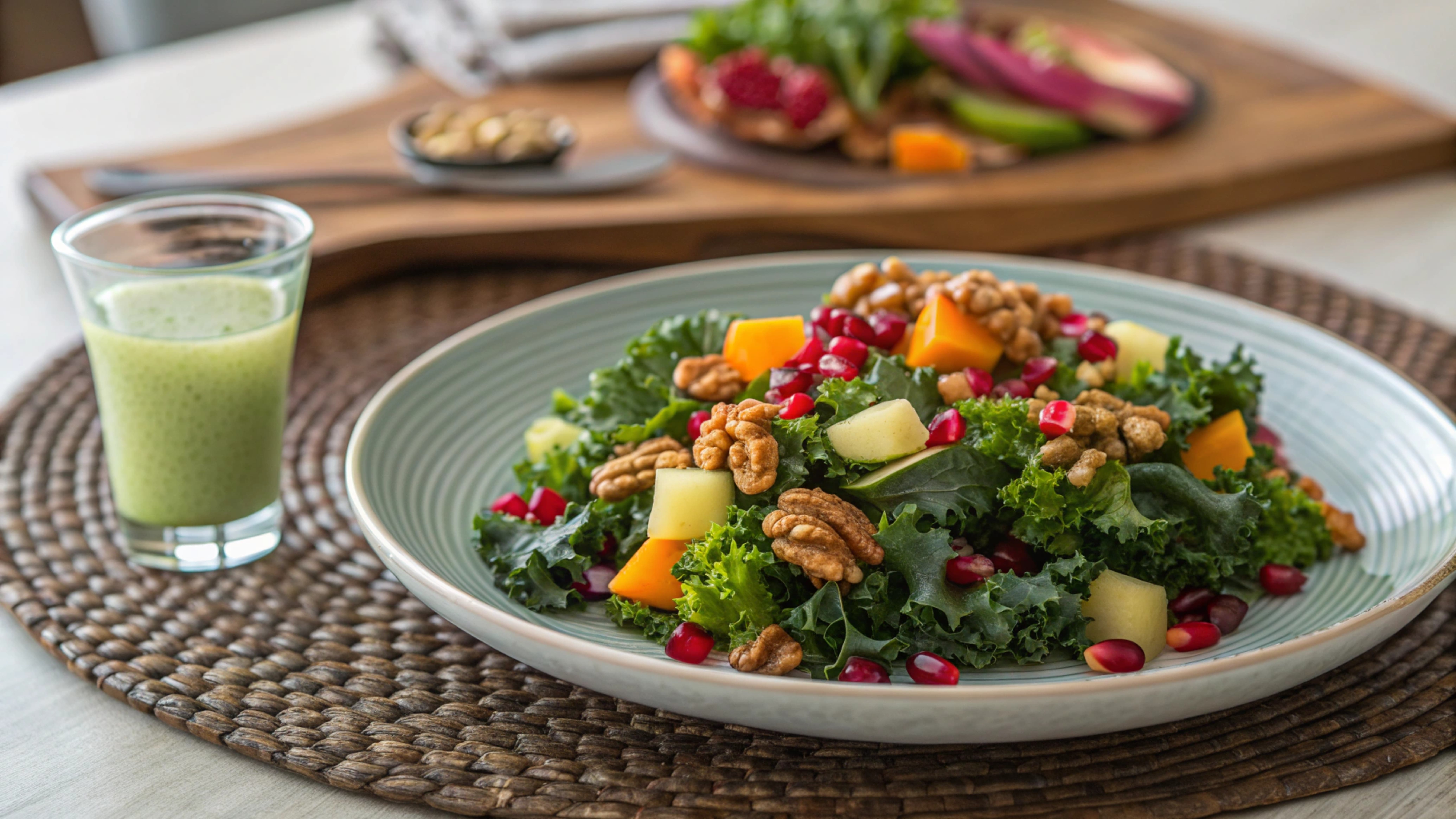 Kale salad at wellness retreat