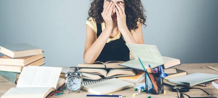 Photography of a women studying