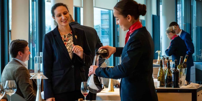 Sommeliere teaching in Berceau des Sens at EHL Lausanne cooking school