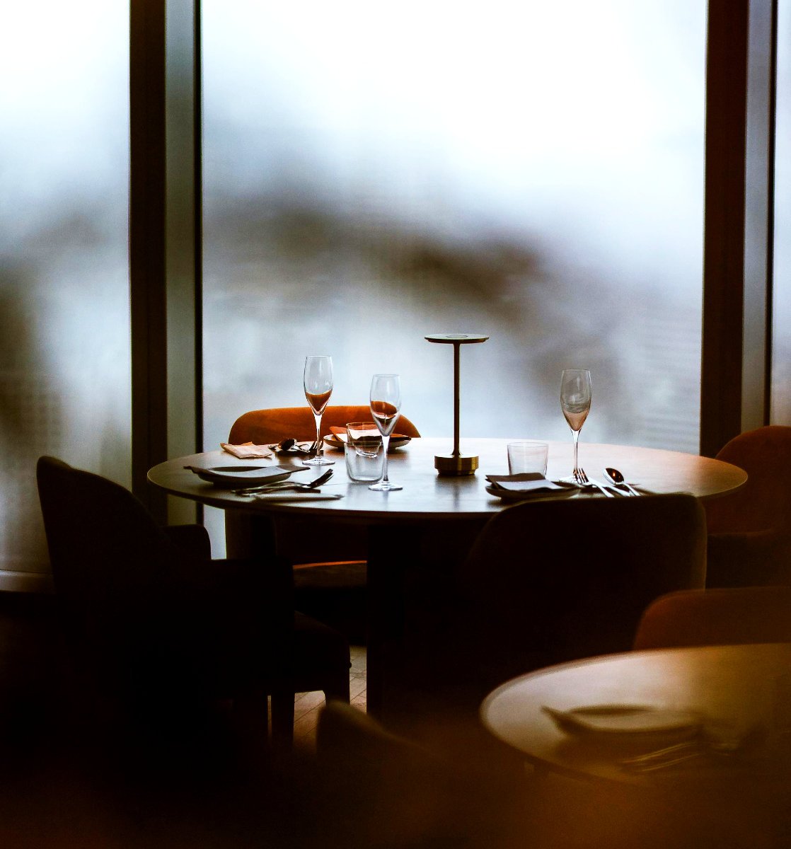 The dining setup at an Aman facility in Japan