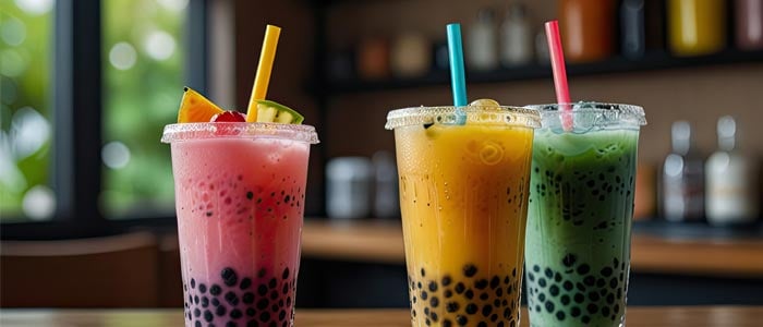 variety of bubble tea flavors