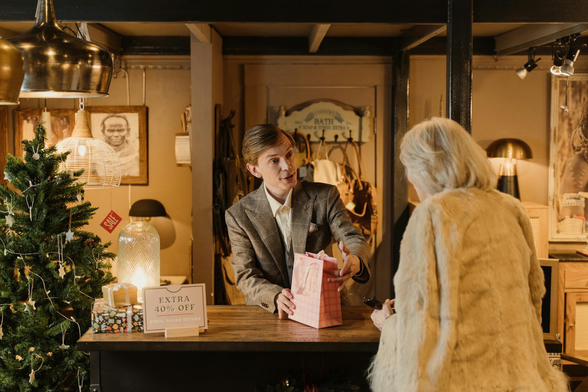 Staff interacting politely with a VIP customer