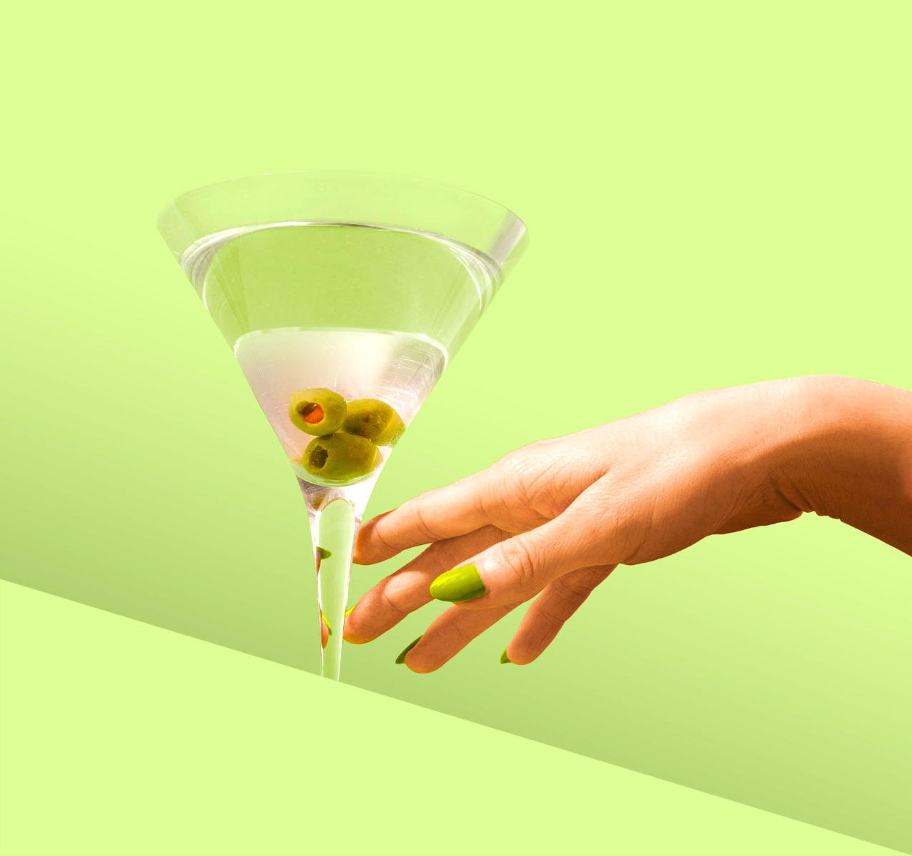 Martini, green olives, green nail colour