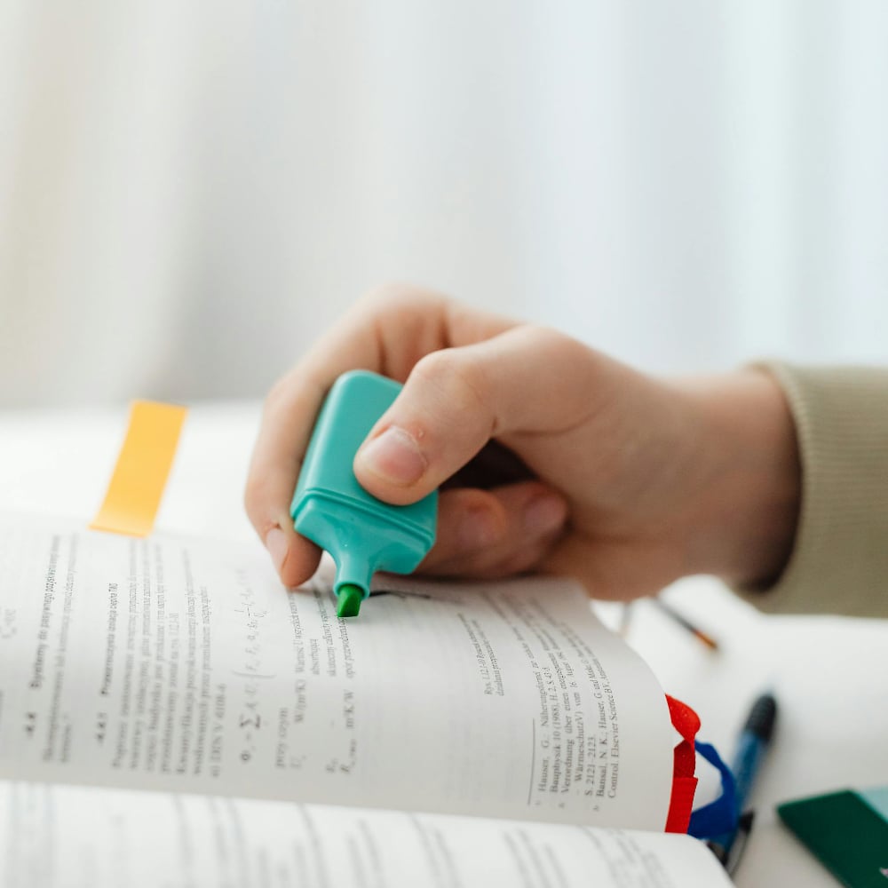 Someone using a highlighter 