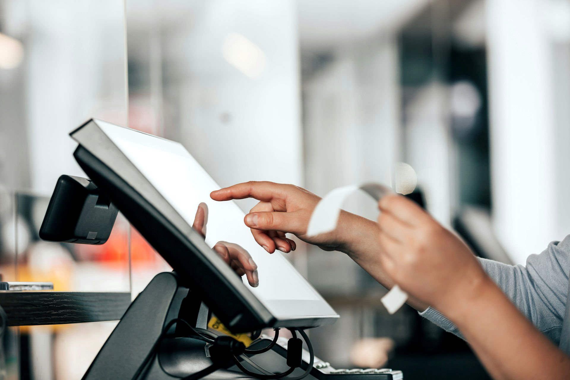 Person checking inventory