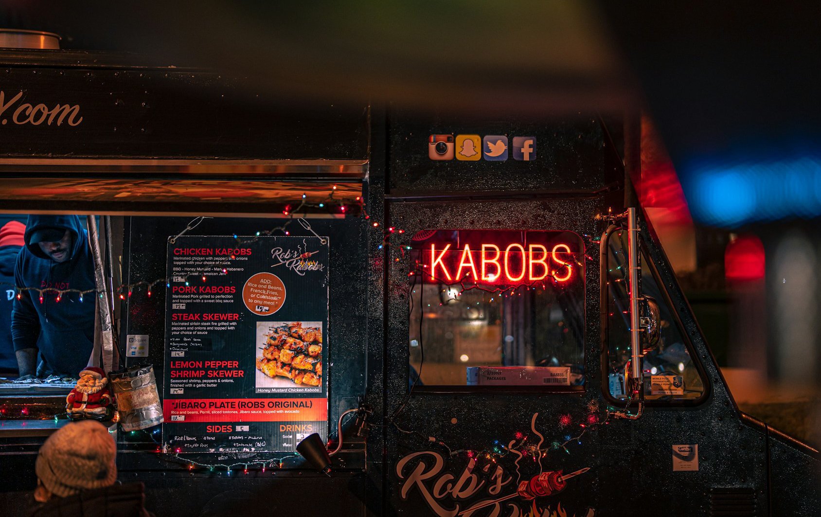 Food truck serving middle eastern cuisine