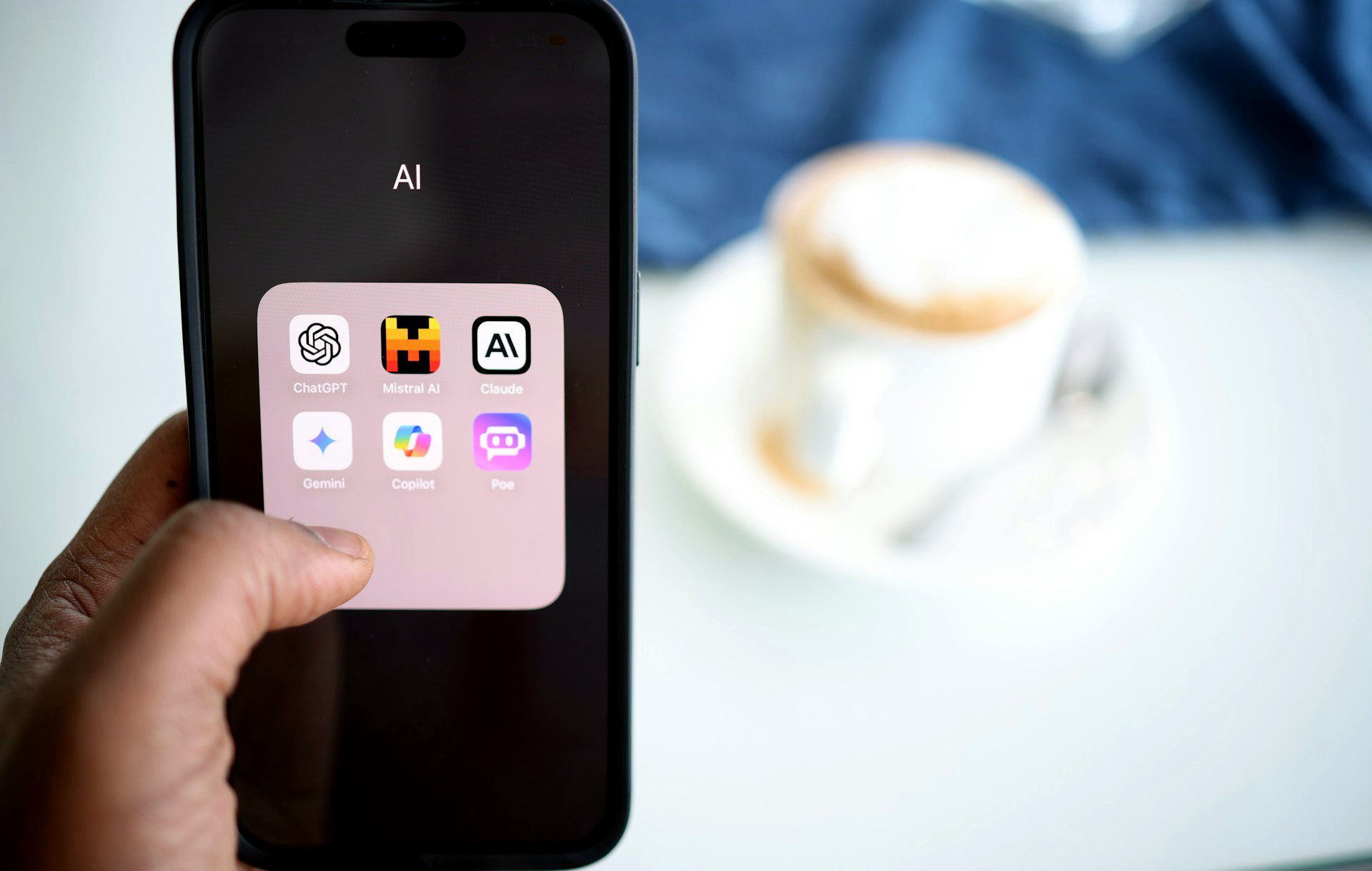 An AI folder in a phone