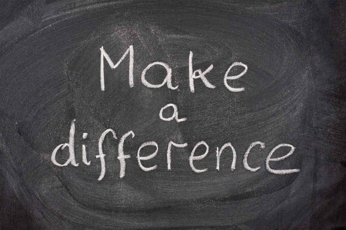 make a difference written on a black board