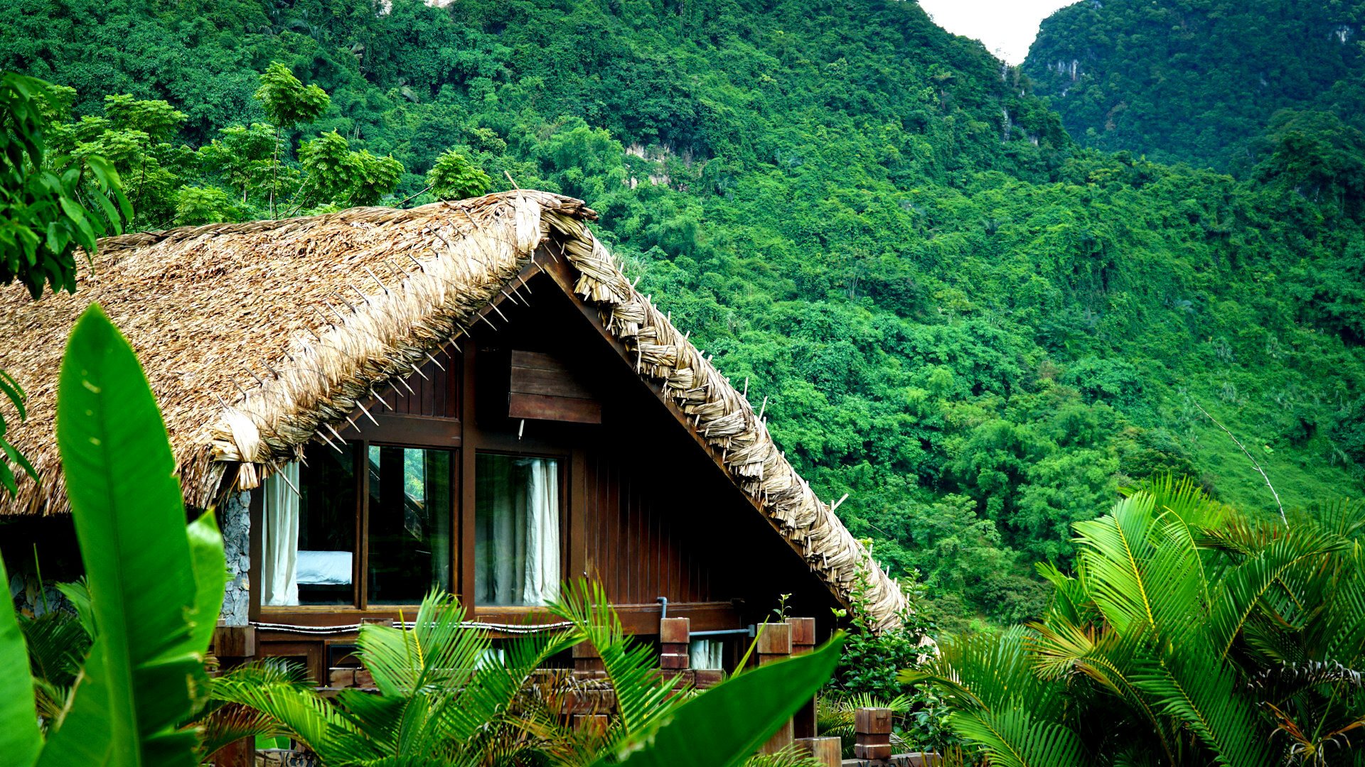 A cottage nested in the mountains