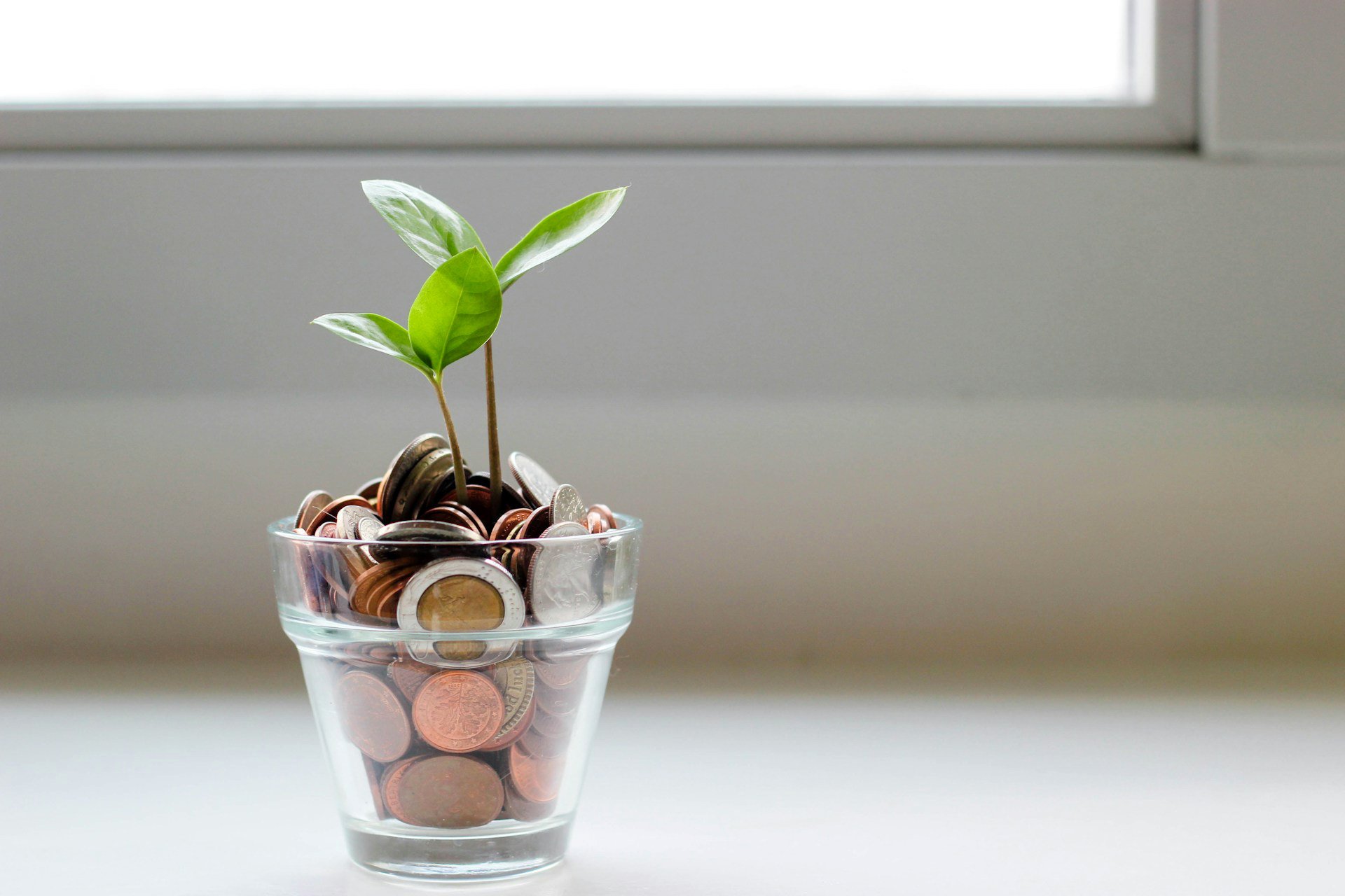Coins in a tumbler
