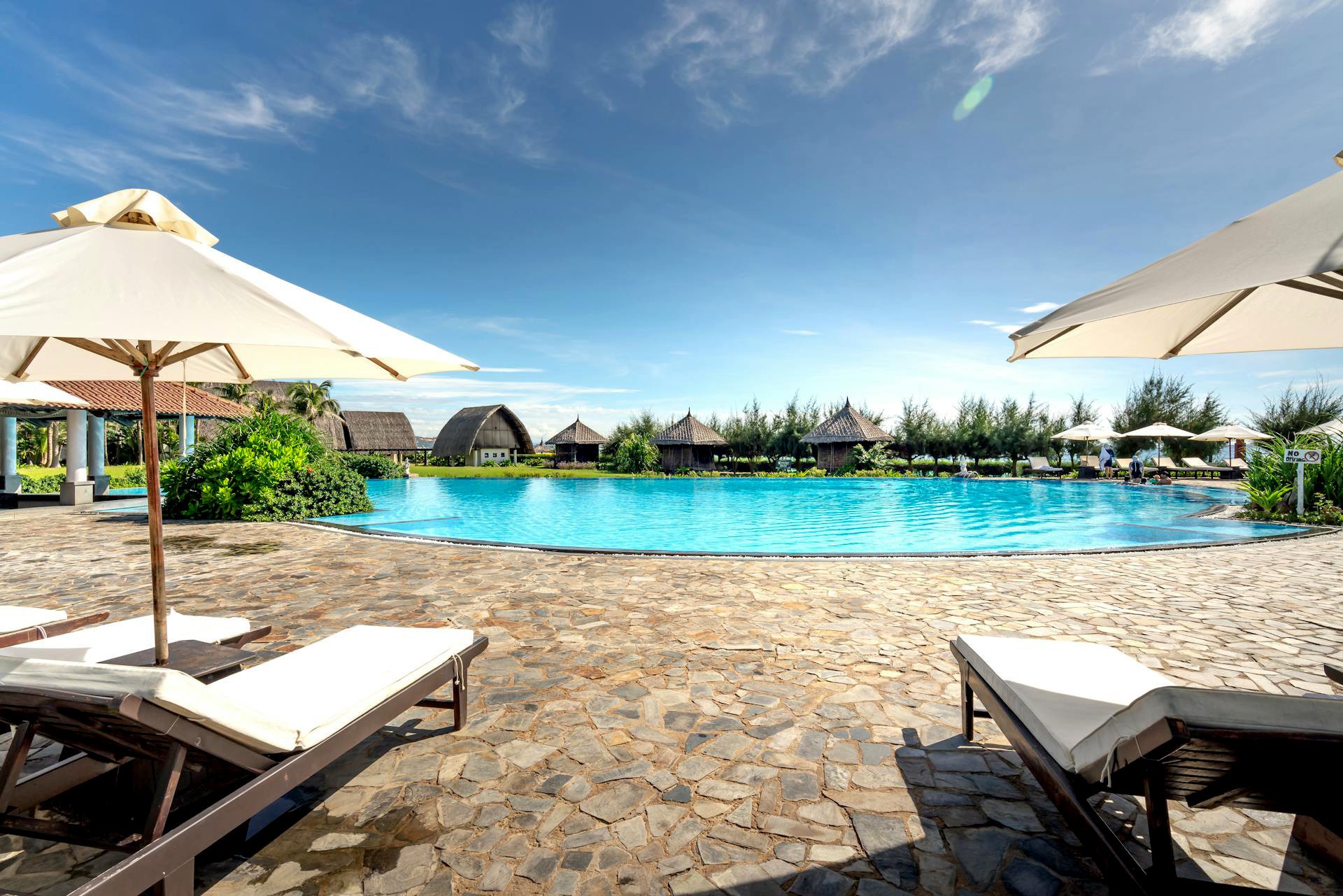 Poolside lounge at a resort