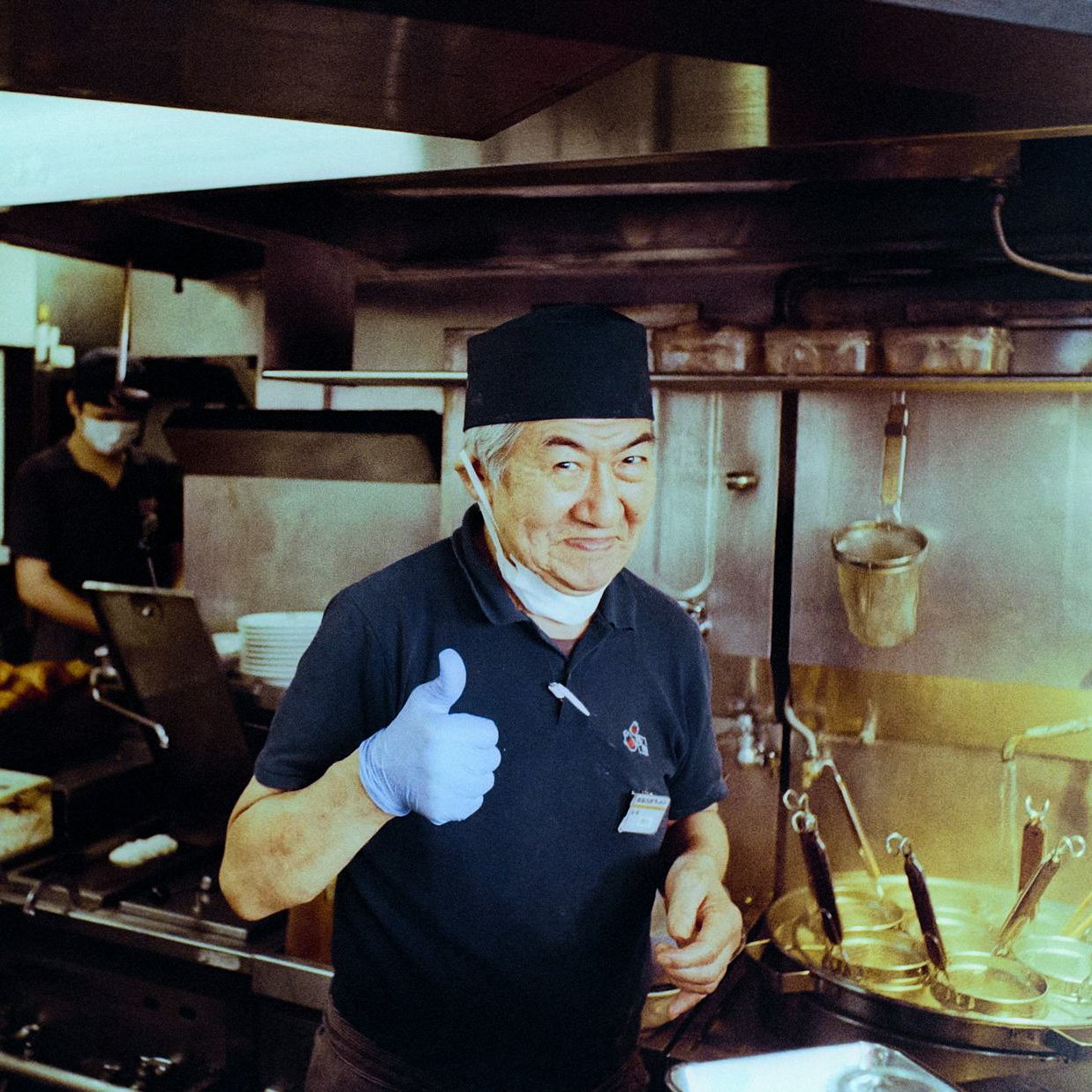 Restaurant manager staying positive
