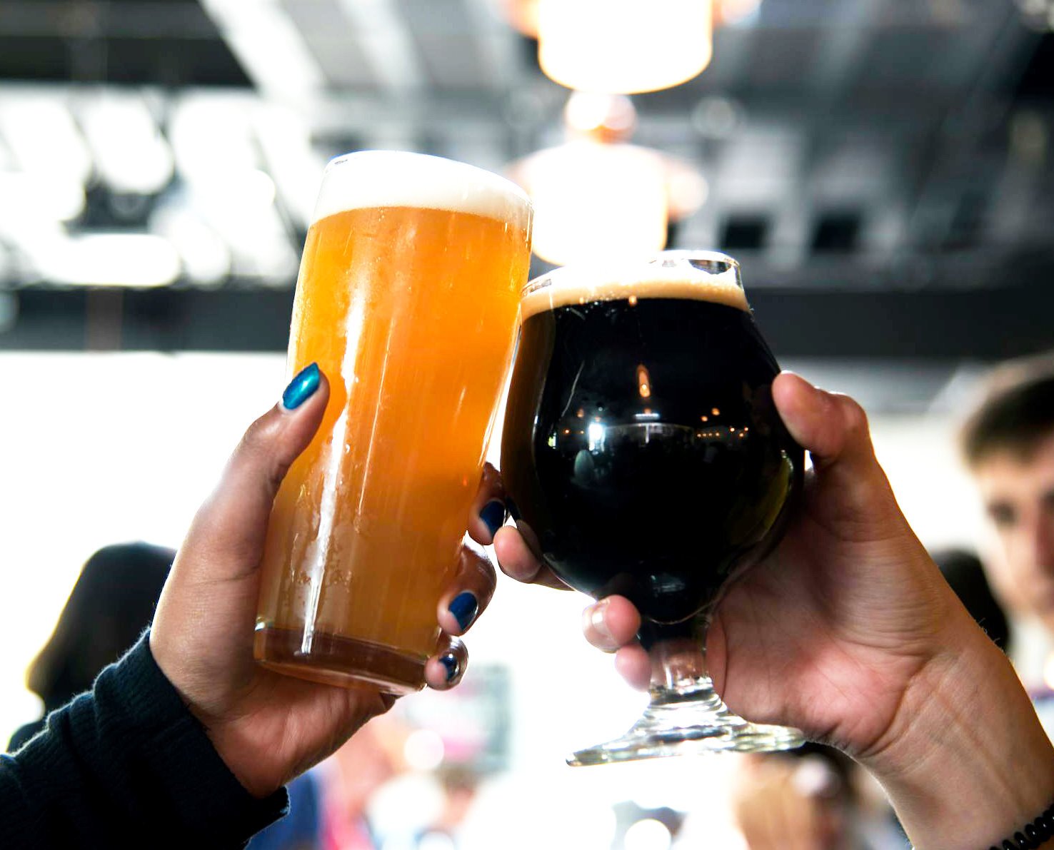 Raising a toast with beer