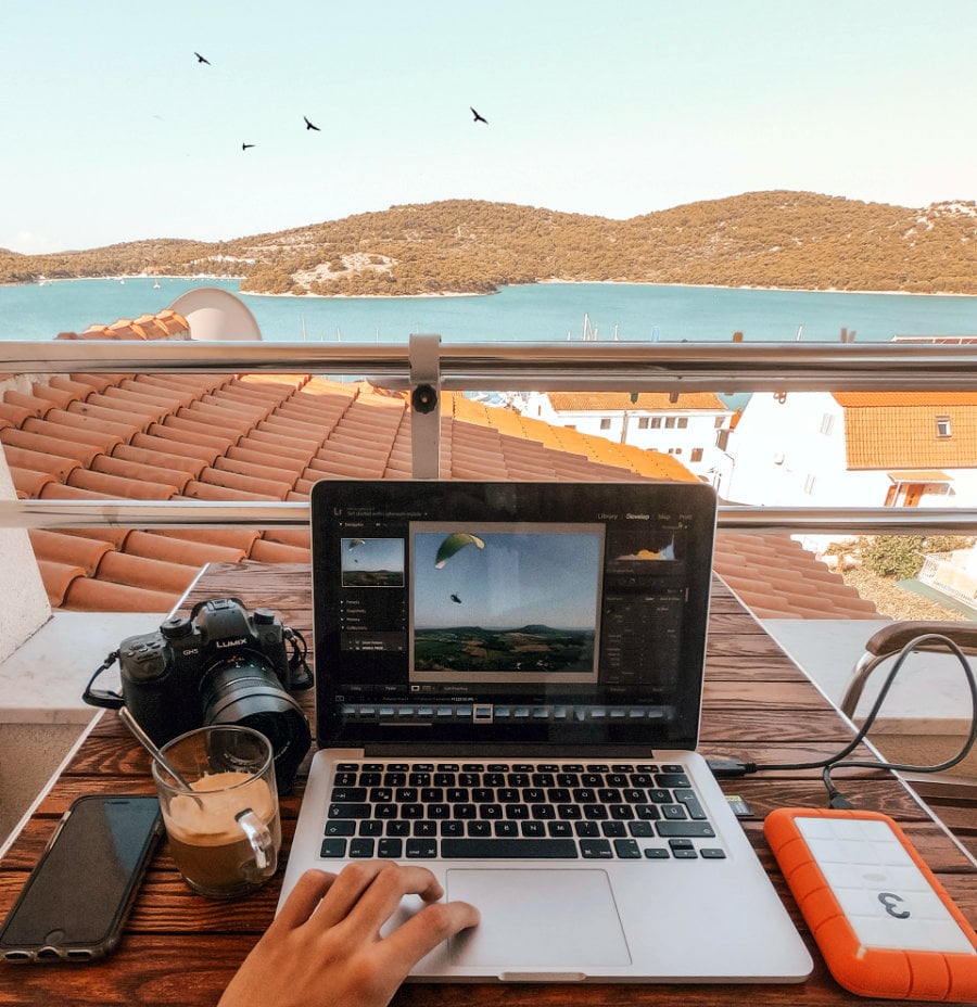 Person working remotely