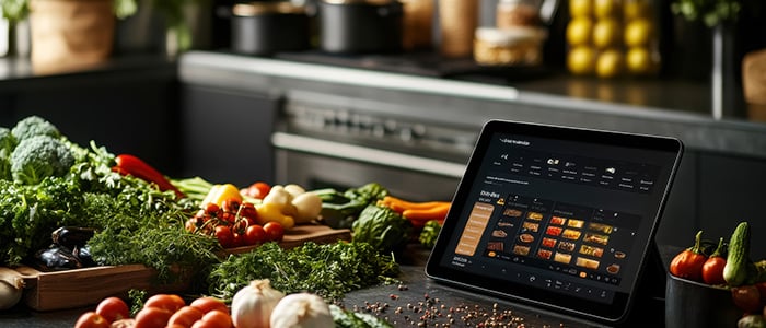 planning meal with AI, colorful assortment of fresh vegetables