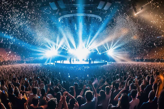 lively audience at a concert