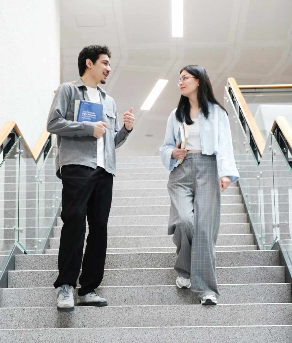 Students talking to each other