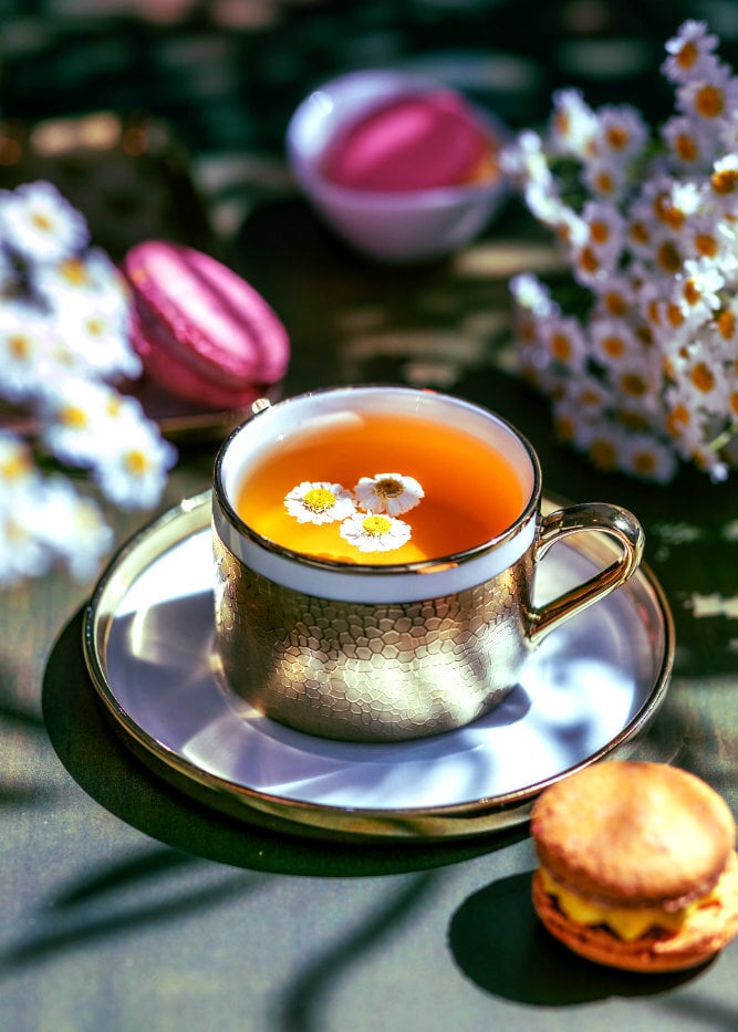 Tea served in fine china