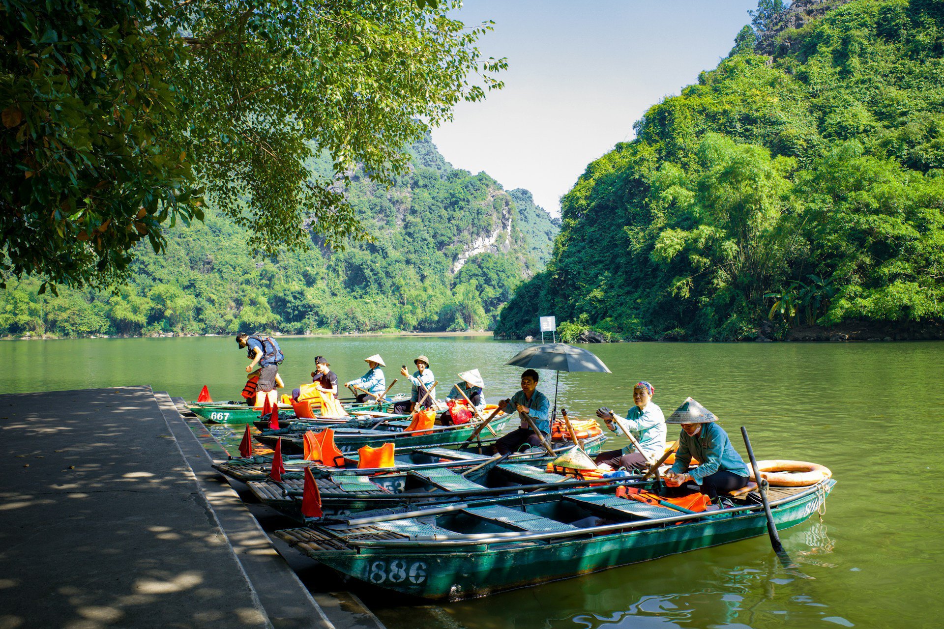 Tourists in a local boat