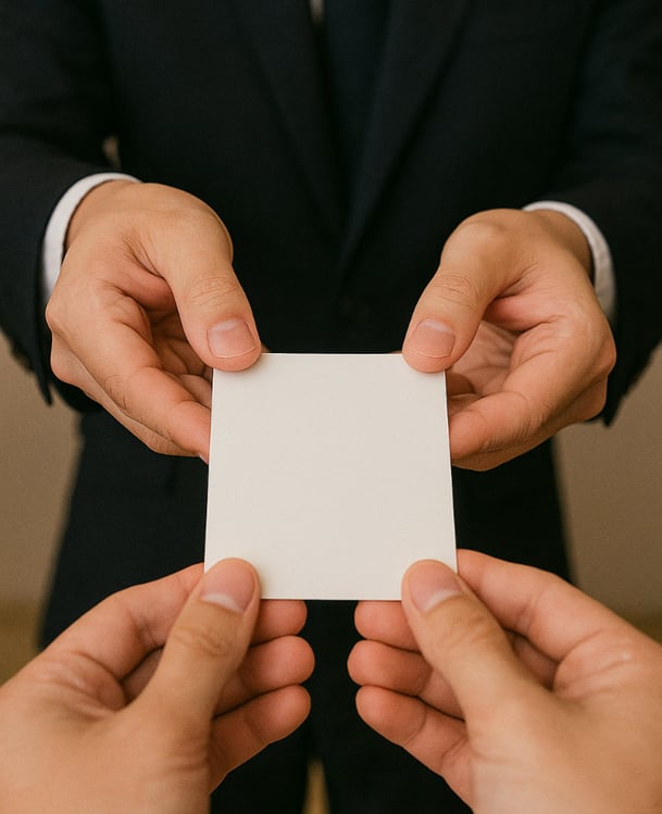 Business card etiquette