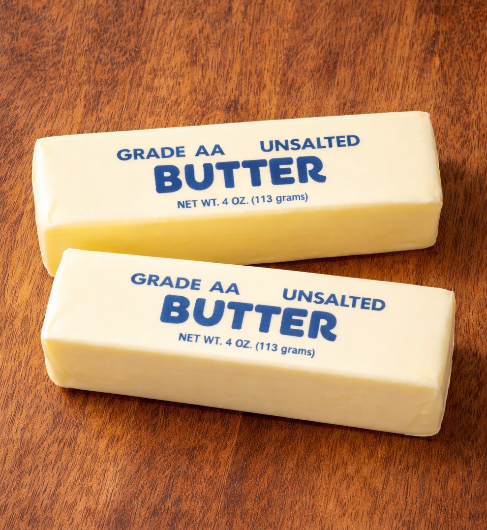 Sticks of unsalted butter
