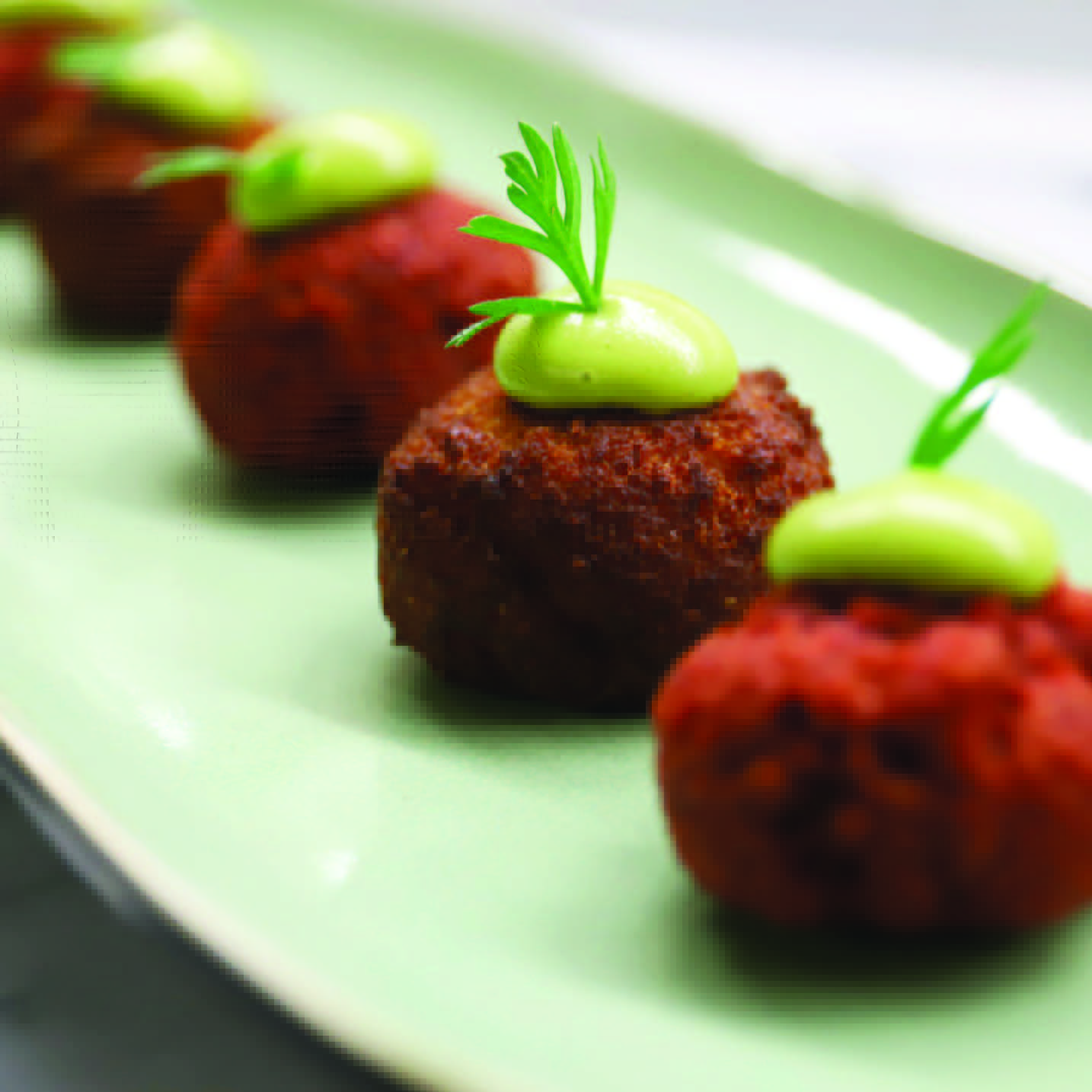Culinary Arts: Chickpea falafel with winter roots & cashew nut cream